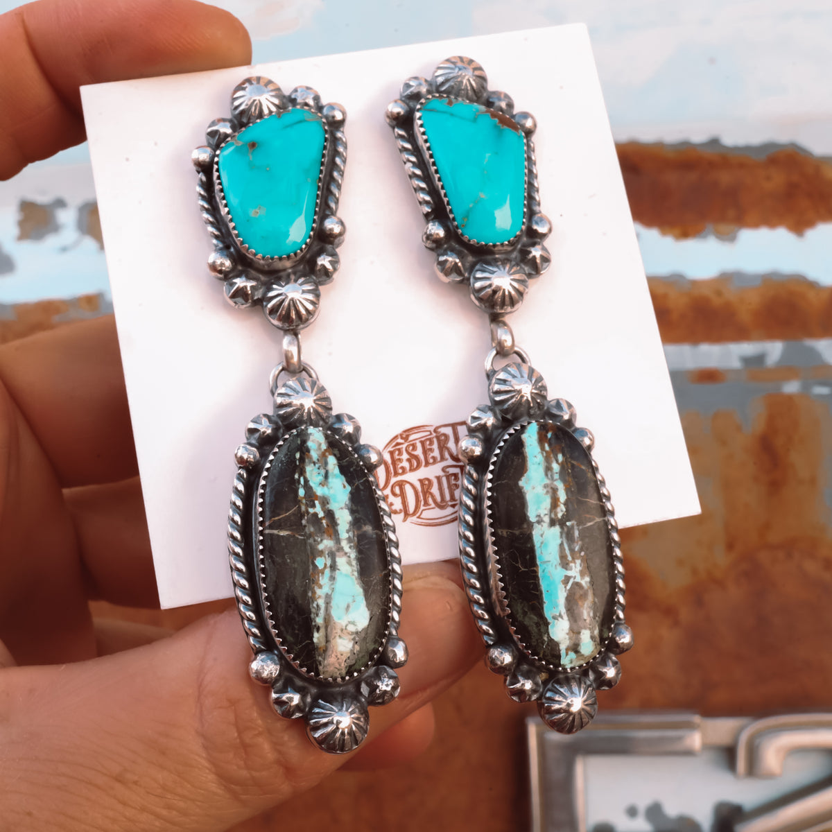 ‘Statement’ Earrings - Blackjack & Kingman