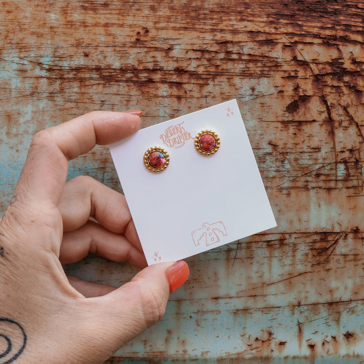 'Drifter’ Midi Studs - Orange Dahlia - Pick Option