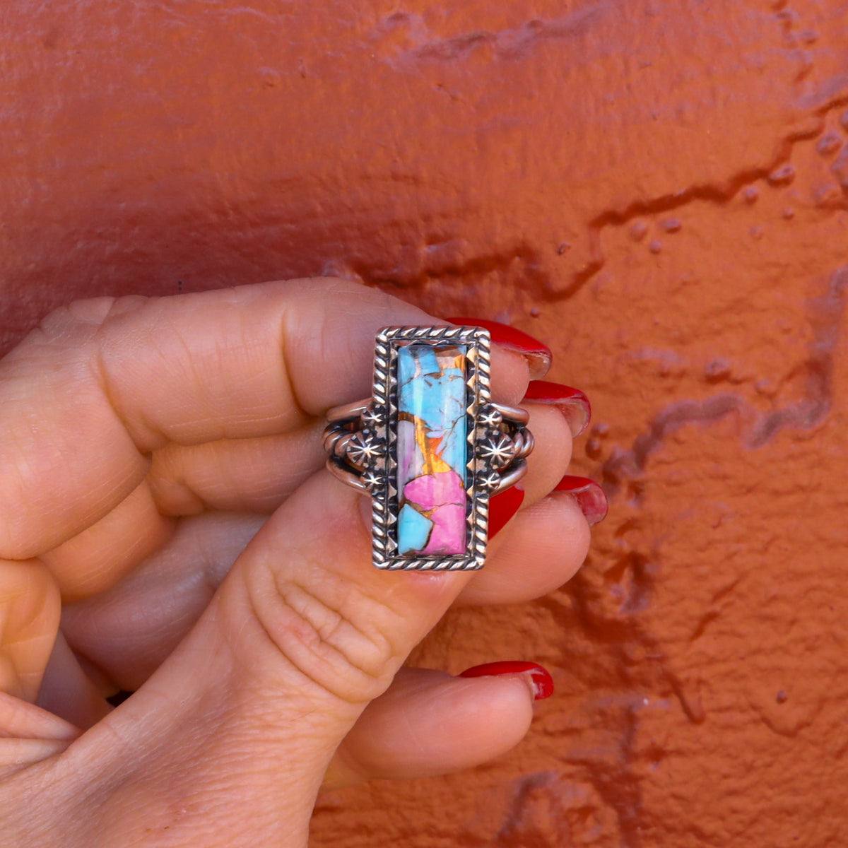 ‘Bar Ring’ - Cotton Candy - Size 8 - Pick Option