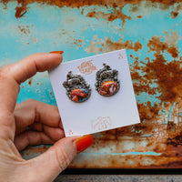 'Fuck Around and Find Out' Earrings - Orange Dahlia - Pick Option