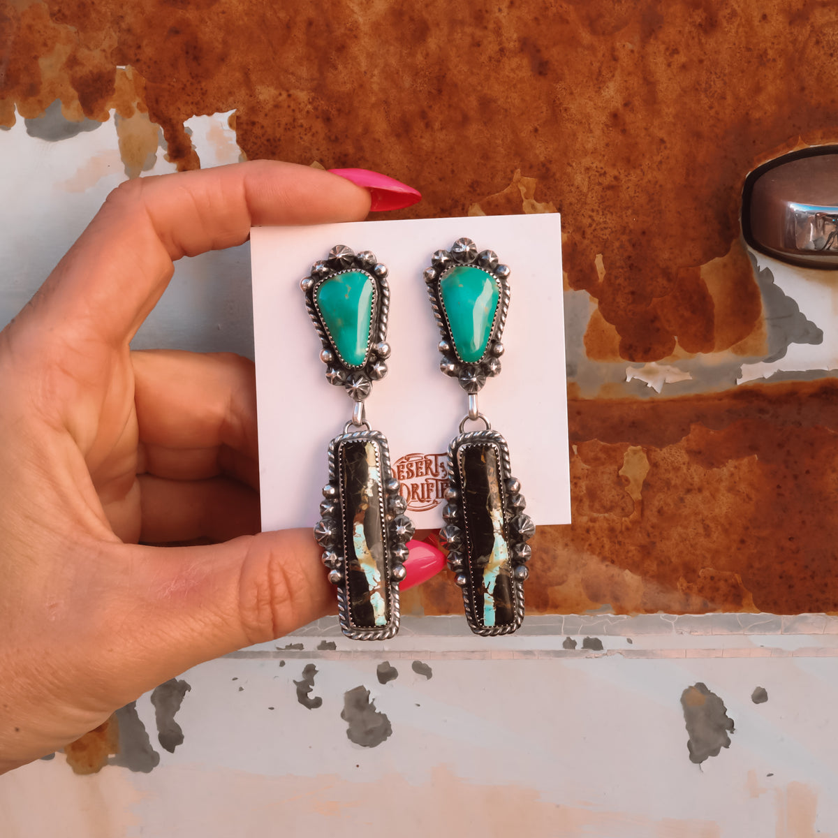 ‘Statement’ Earrings - Blackjack & Kingman