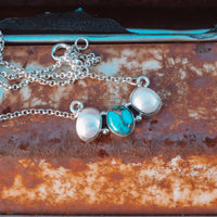 ‘Trio' Necklace - Kingman & Mother of Pearl - Pick Option