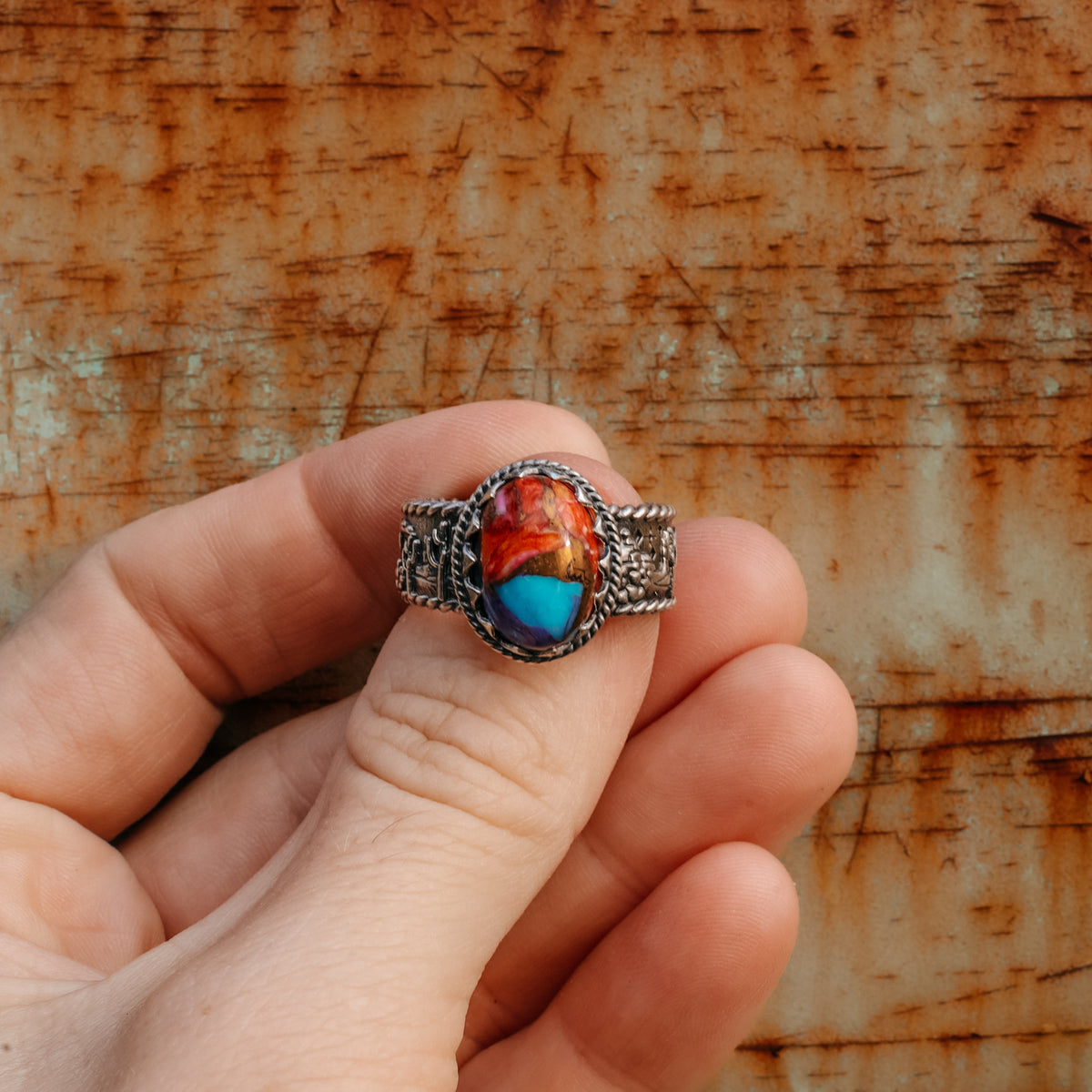 ‘Desert Day & Night' Storyteller Ring - Orange Dahlia - Size 10  - Pick Option
