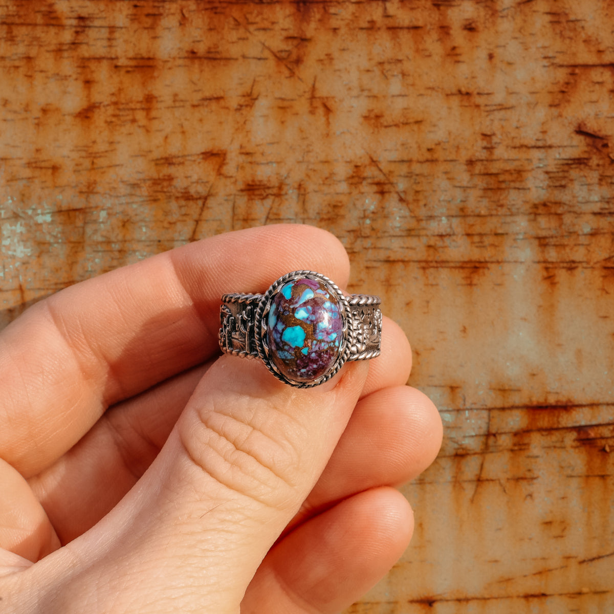 ‘Desert Day & Night' Storyteller Ring - Purple Mohave - 10