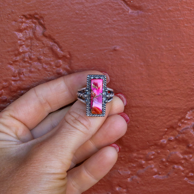 Bar Ring - Orange Dahlia - Size 9 - Pick Option