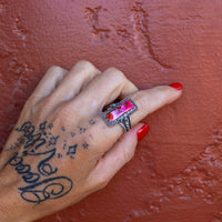 ‘Bar Ring’ - Orange Dahlia - Size 8 - Pick Option