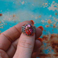 ‘Desert Day & Night' Storyteller Ring - Orange Dahlia - Size 6.25 - Pick Option