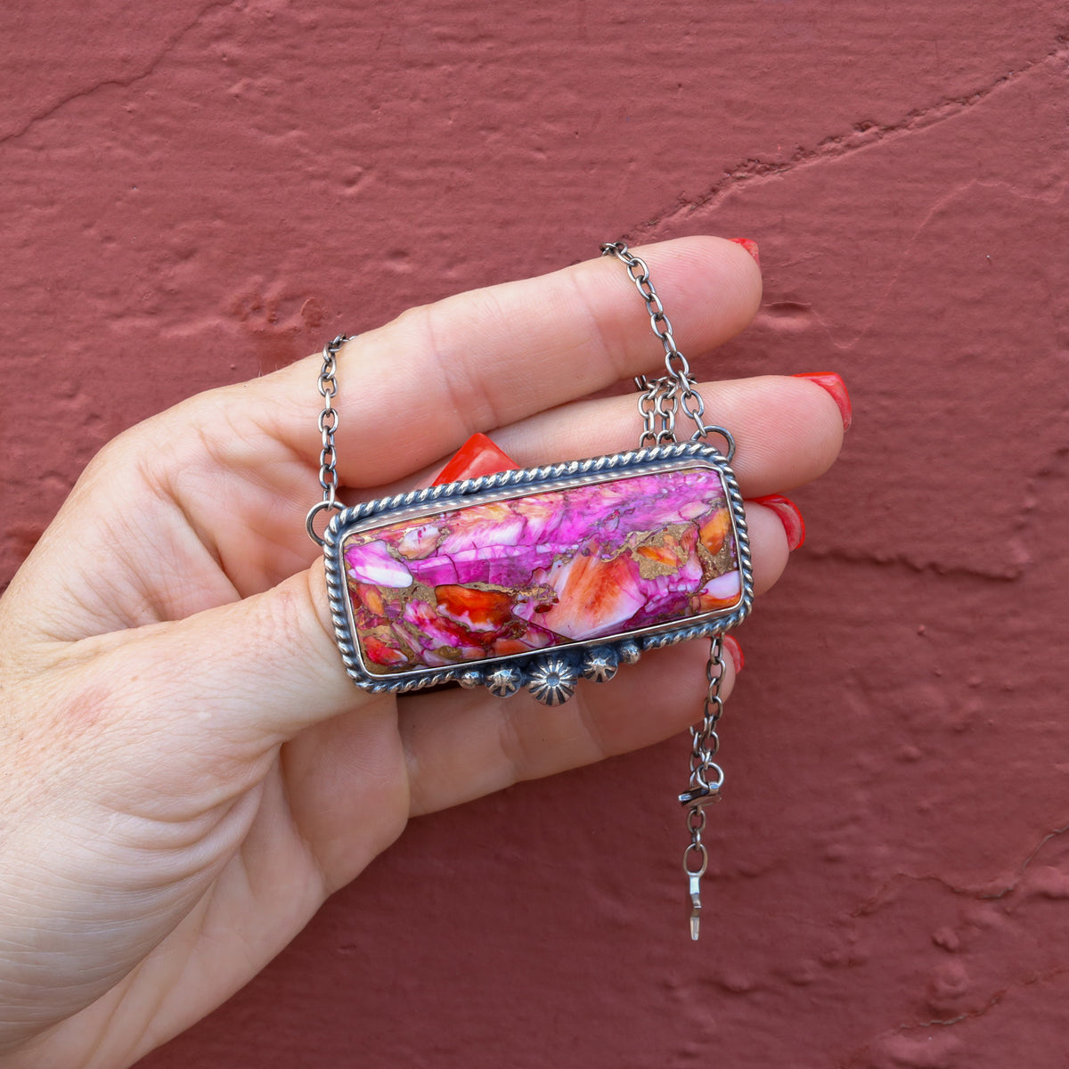 ‘Chonky Bar' Statement Necklace - Orange Dahlia - Pick Option