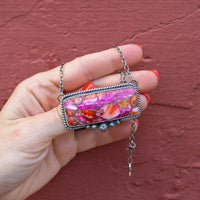 ‘Chonky Bar' Statement Necklace - Orange Dahlia - Pick Option