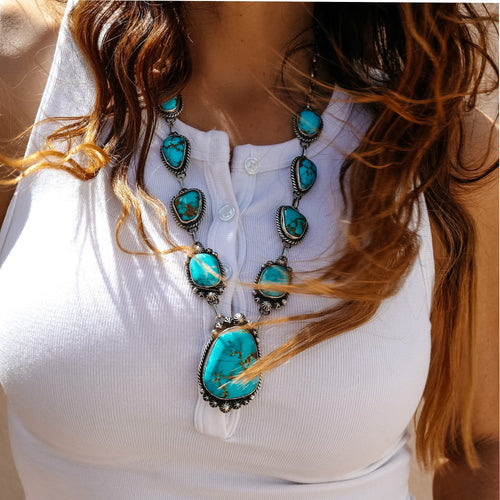 ‘Lariat Set' Necklace & Earrings - Kingman
