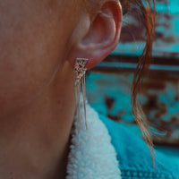 ‘Fringe' Bolt Earrings - Sterling Silver