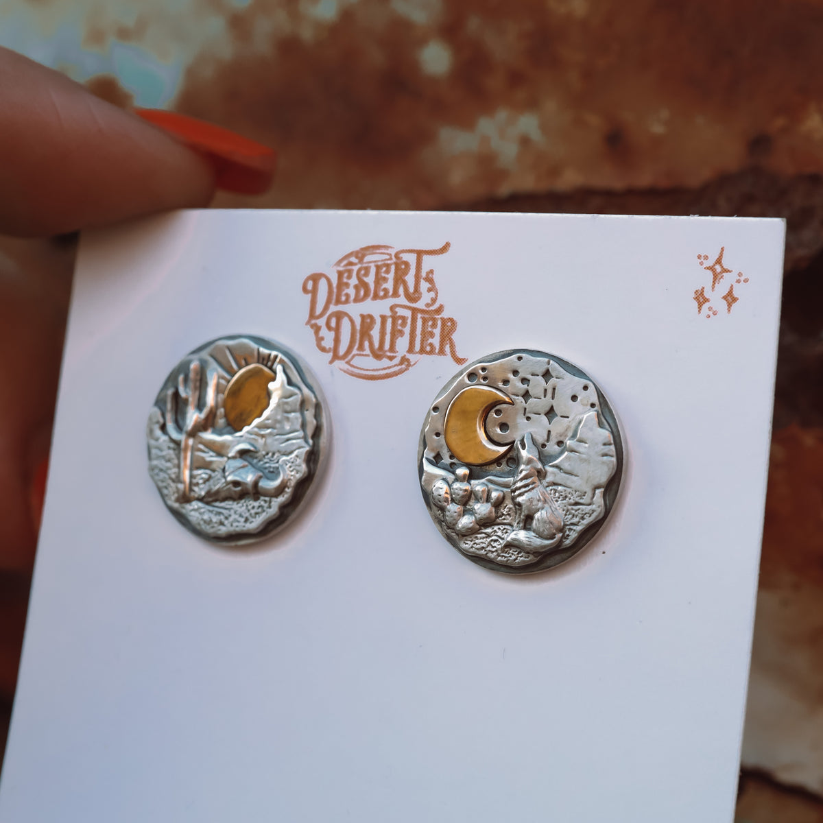 Desert Storyteller Day & Night' Stud Earrings