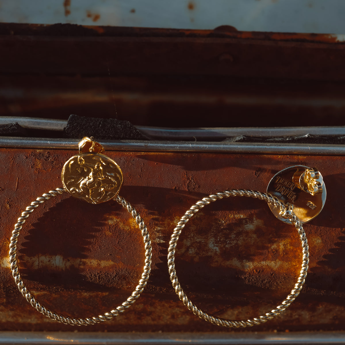 ‘Bronc' Hinge Hoops - 18K Gold