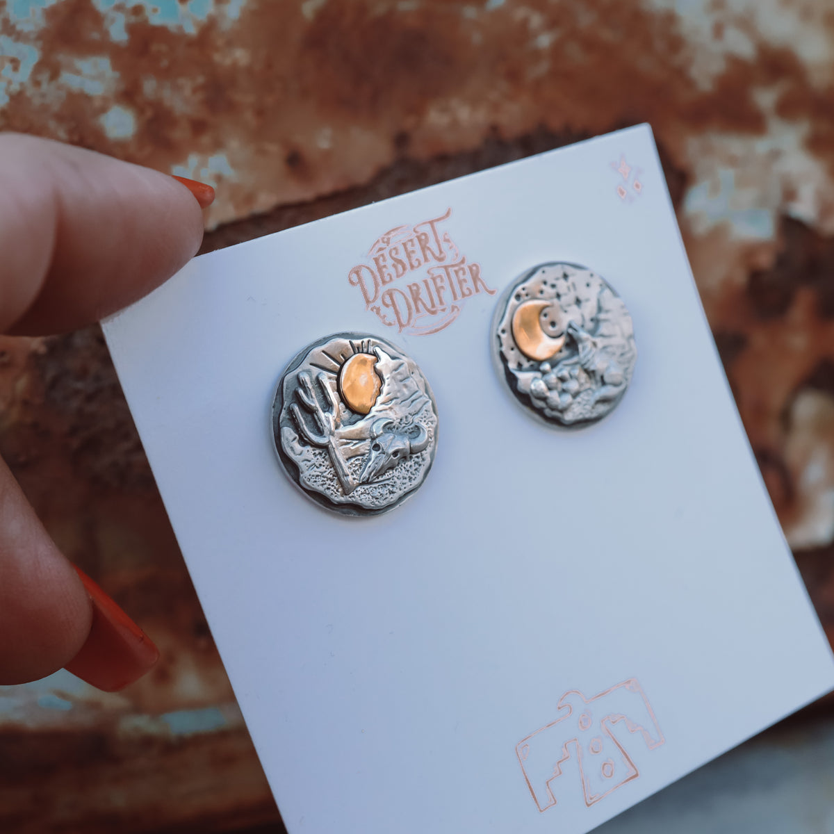 Desert Storyteller Day & Night' Stud Earrings