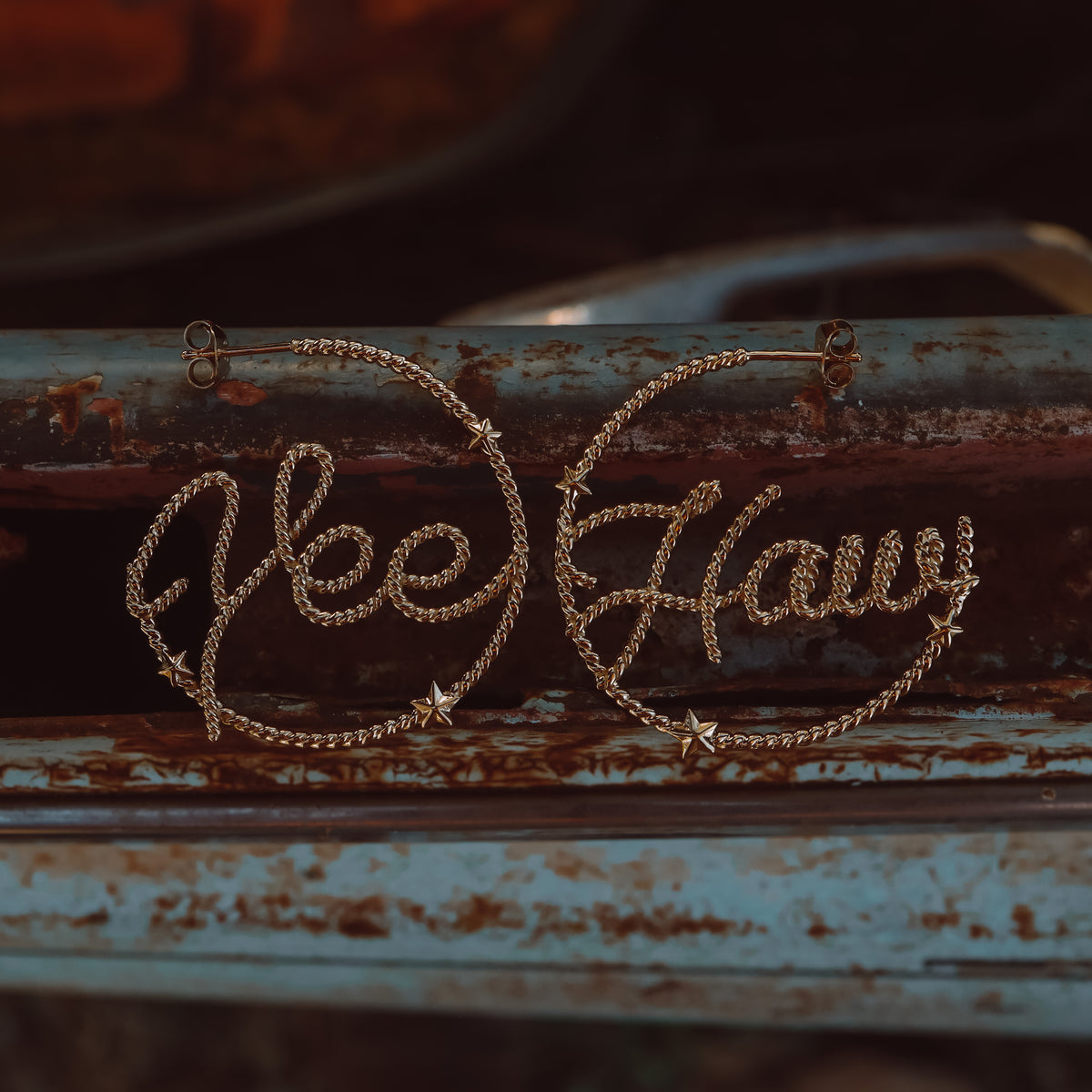'Yee Haw' Star Hoops - 40mm - Pick Option