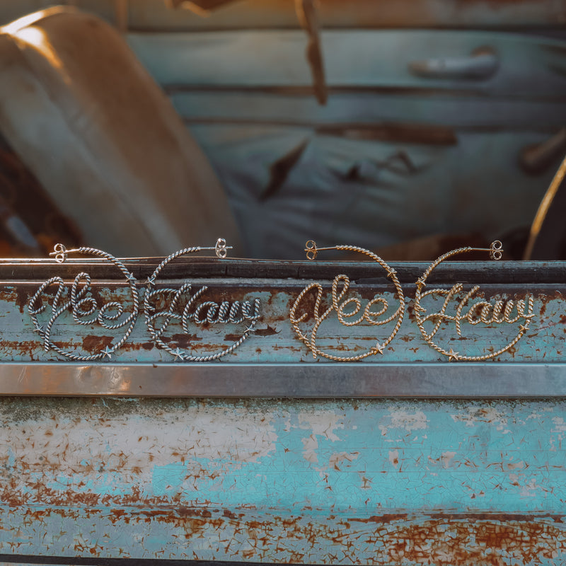 'Yee Haw' Star Hoops Large - Pick Option