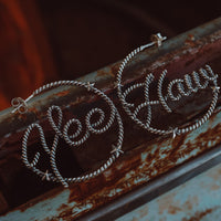 'Yee Haw' Star Hoops Large - Pick Option